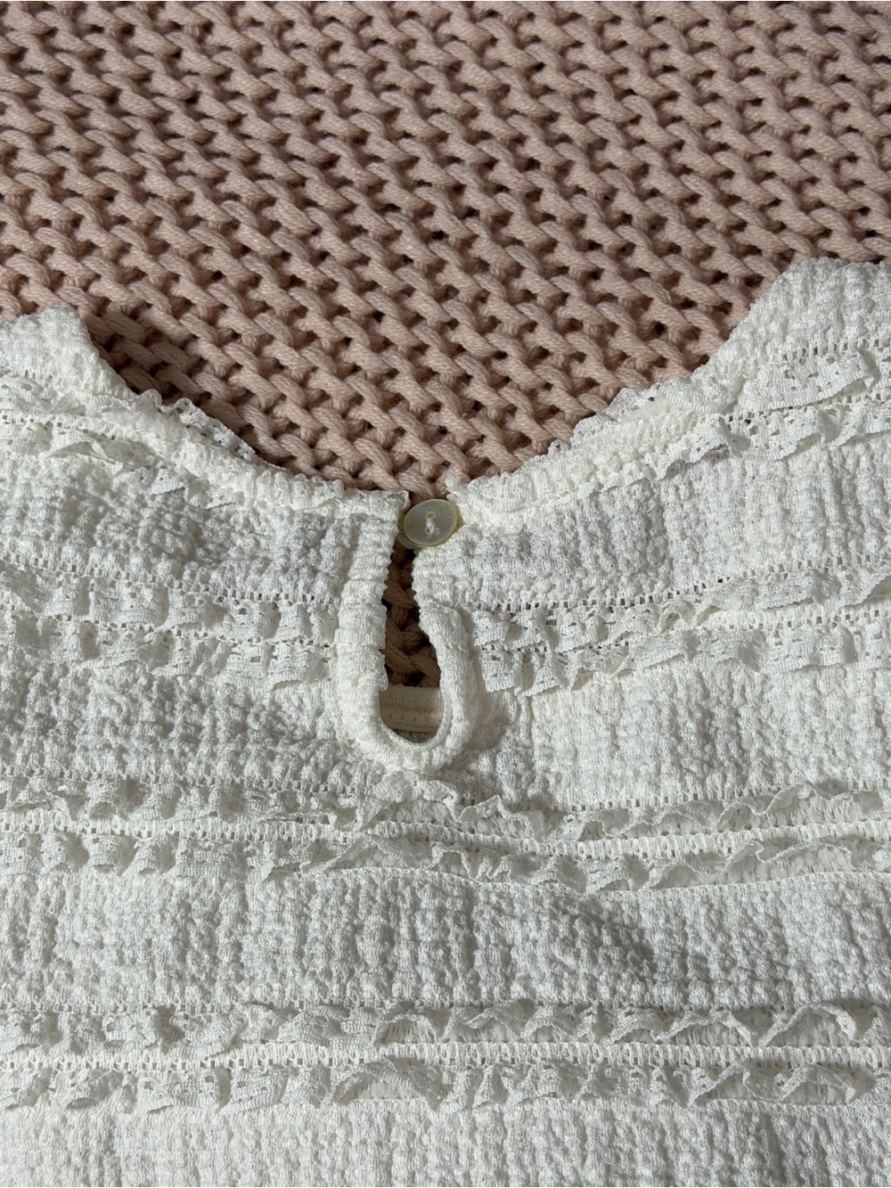 ALTAR’D STATE White Ruffle Top - Size Medium - Picture 9 of 11
